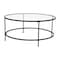 Flash Furniture Round Glass Coffee Table with Matte Black Frame NAN-JN-21750CT-BK-GG - alternate 9